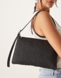 [ASOS DESIGN] ASOS DESIGN quilted shoulder bag with side buckle strap in black No Size BLACK