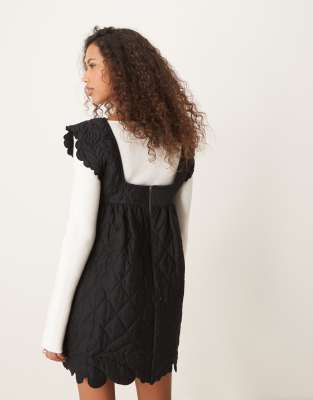 Asos Design Quilted Smock Mini Dress In Animal Print