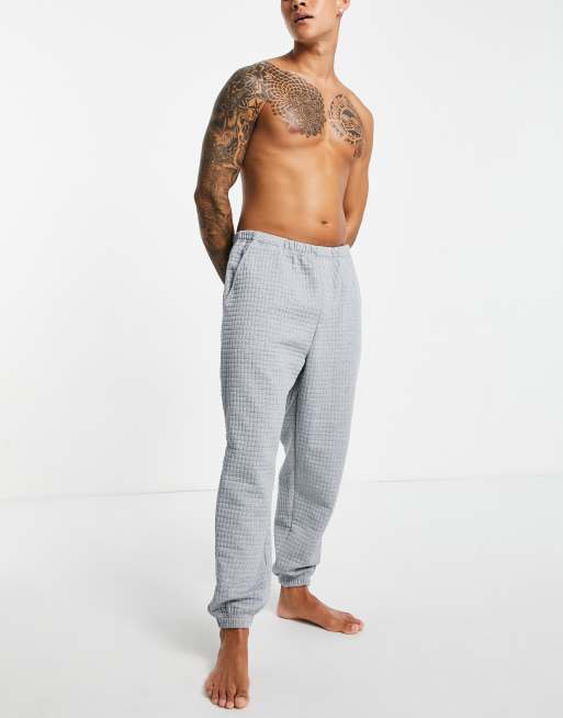 ASOS DESIGN quilted sweatpants in gray - part of a set
