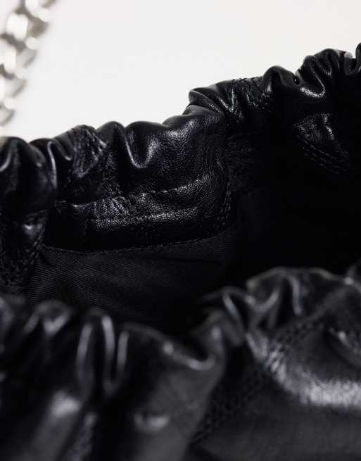 ASOS DESIGN quilted tote bag with chain handle in black, 3 of 4