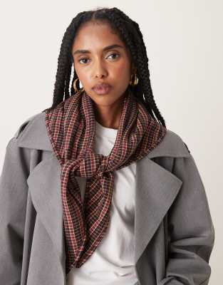 Asos Design Quilted Triangle Scarf In Brown