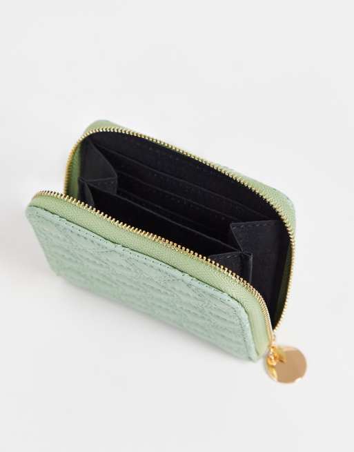 deux lux Wallet Zip Around Wristlet Blue Patent w/