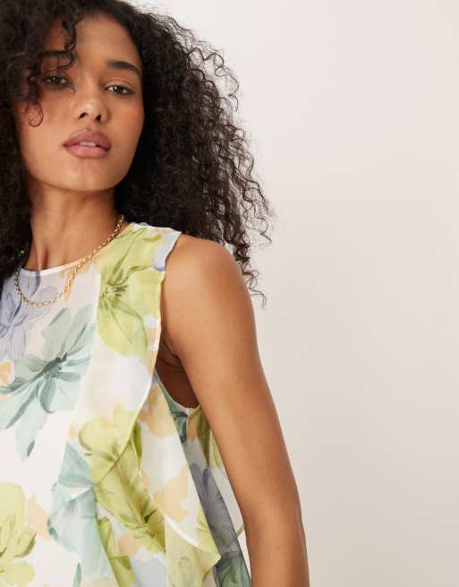 ASOS DESIGN race ruffle shift mini dress in floral print, 2 of 4