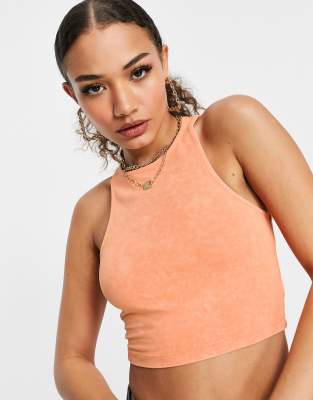 asos orange crop top