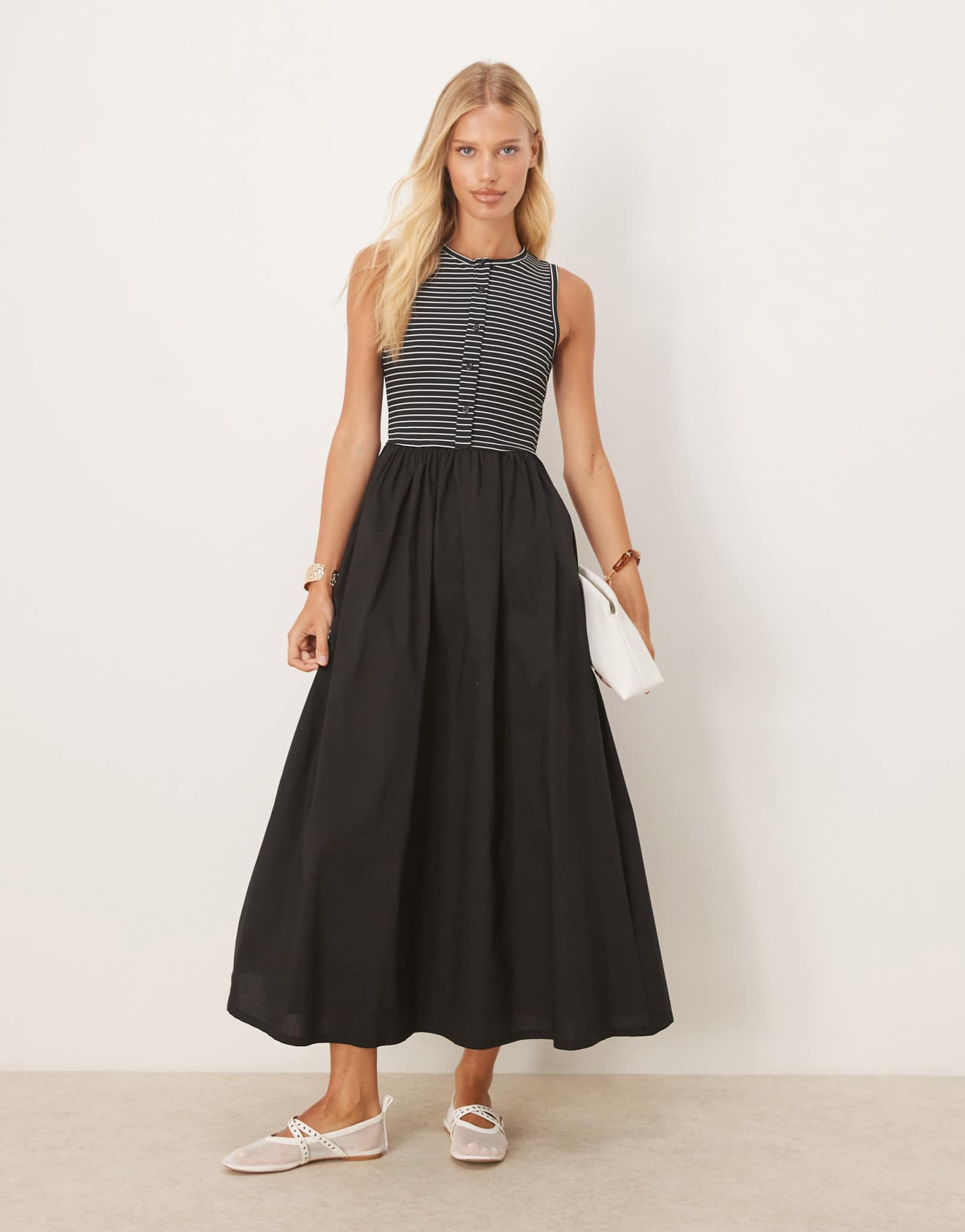  Платье-миди ASOS DESIGN с юбкой из поплина 