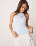 [ASOS DESIGN] ASOS DESIGN racer cami top in slinky light blue XS Light Blue