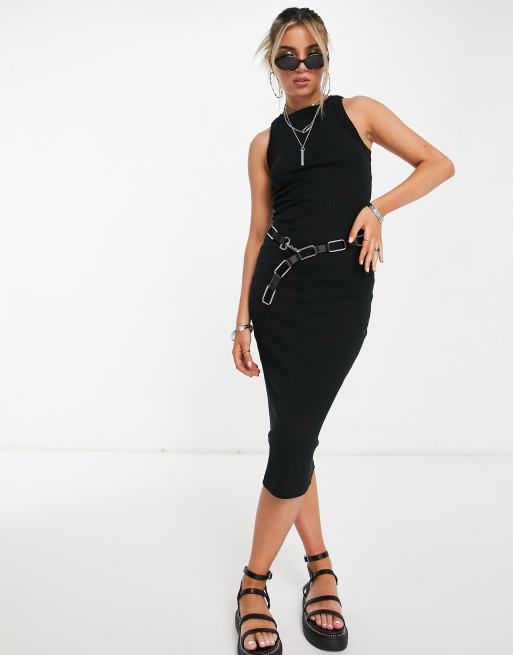 Black Midi Tank Dress  Black midi tank dress, Black tank dress