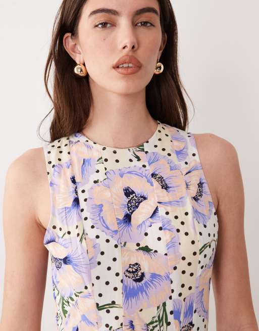ASOS DESIGN – Racer-Maxikleid mit Blumenmuster und Godets-Design, 3 von 4