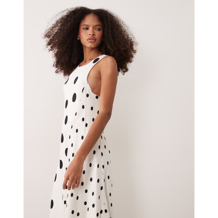 bcbg asymmetrical polka dots dress ASOS Design - Racer Neck Maxi - Women - Polyester/Viscose - 2 US Style:BR0088D01 21 Early 2000s Halloween 尺寸:M making it perfect for