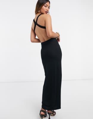 racer back ruched maxi dress
