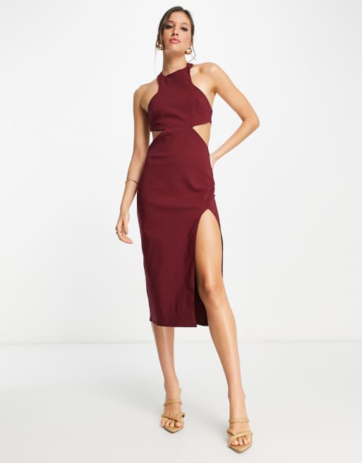 Asos wine hot sale dress