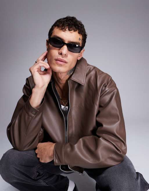 ASOS DESIGN racer slim wrap sunglasses with black frames , 3 of 4