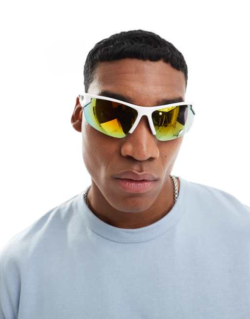  ASOS DESIGN racer sunglasses in white