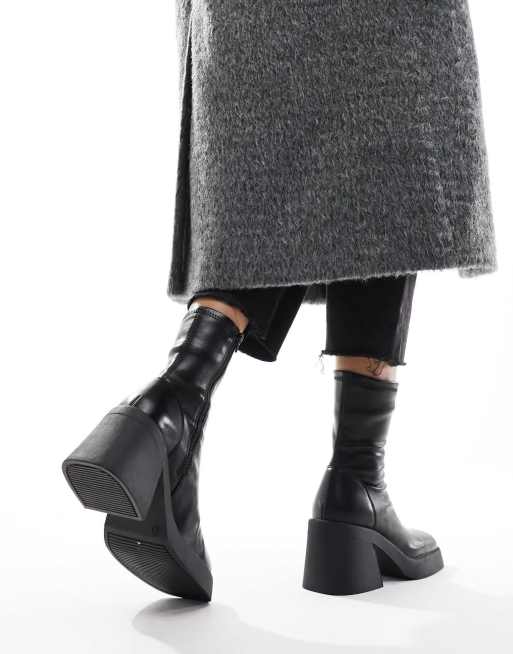 Asos design realm leather mid sales ankle boots