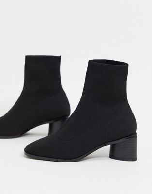 chunky heel sock boots