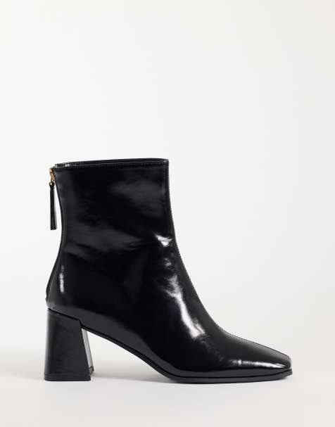 ASOS DESIGN Rafe block heeled ankle boots in black - view 1