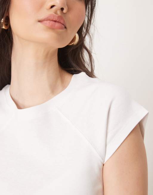 ASOS DESIGN raglan sleeve slubby baby tee in white, 2 of 4