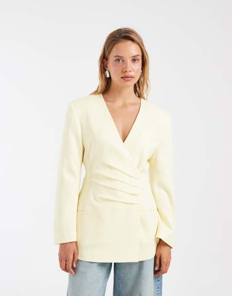 ASOS DESIGN - Råhvid blazer med plisseret talje - view 1