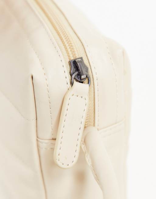 ASOS DESIGN - Råhvid crossbody-taske i imiteret læder med vattering, 3 af 4