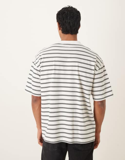ASOS DESIGN - Råhvid og sort oversized T-shirt med striber, 3 af 5