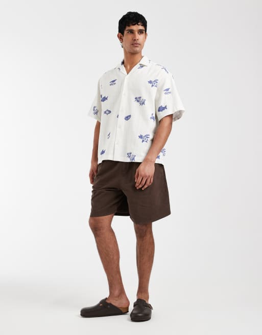 ASOS DESIGN - Råhvid oversized skjorte med gennemgående print, 2 af 5