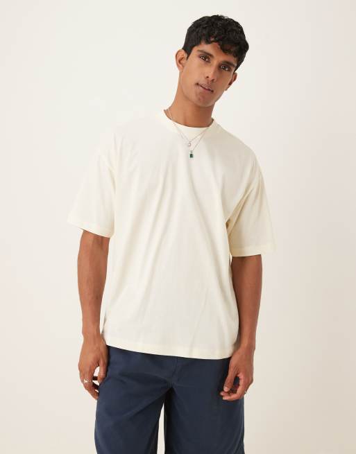 ASOS DESIGN - Råhvid oversized T-shirt med rygprint, 4 af 4