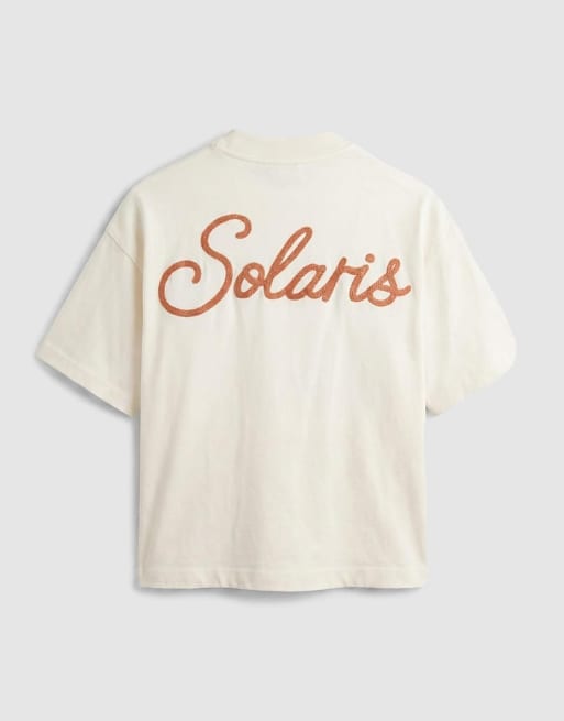 ASOS DESIGN - Råhvid oversized T-shirt med sommerbroderi i firkantet pasform, 7 af 7