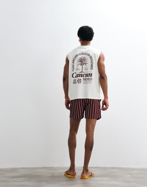 ASOS DESIGN - Råhvid oversized tanktop med palmegrafik, 5 af 7