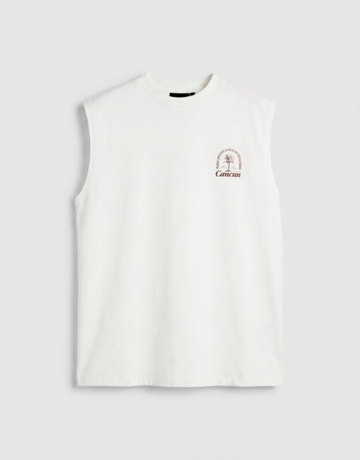 ASOS DESIGN - Råhvid oversized tanktop med palmegrafik, 6 af 7