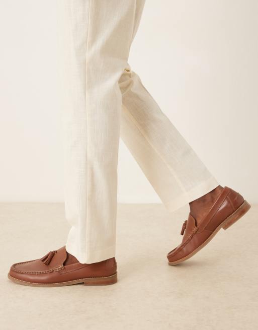 ASOS DESIGN - Råhvide slim-habitbukser i hørlook med plisseringer foran, 3 af 5