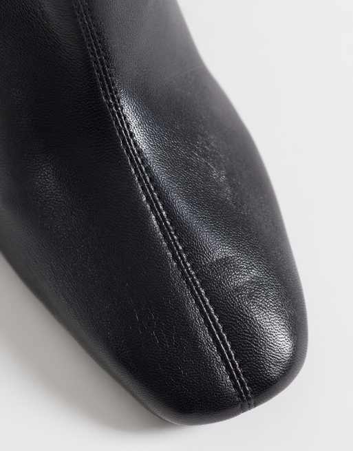 ASOS DESIGN Raiden real leather block heel ankle boots in black, 3 of 4