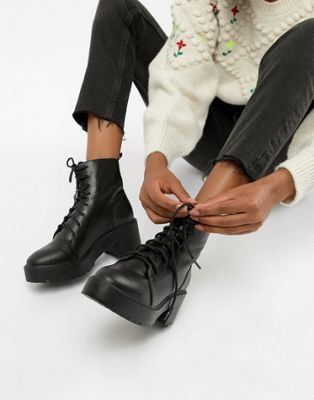 chunky lace up boots