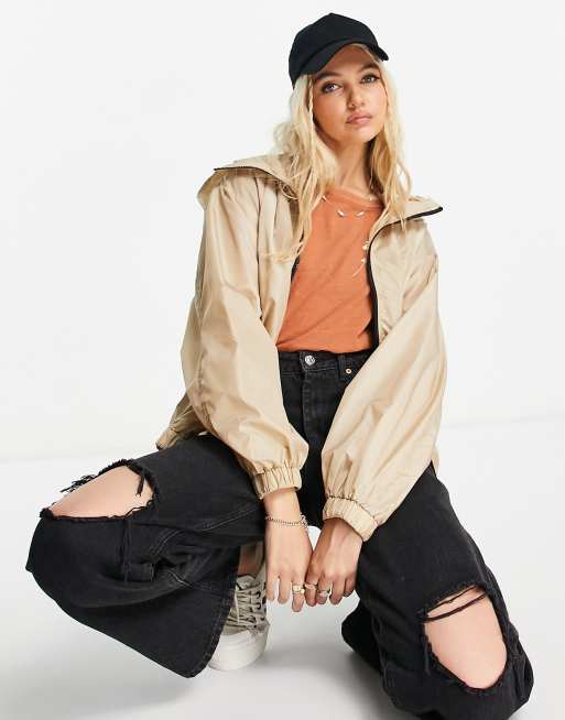 ASOS DESIGN rain bomber jacket in camel | ASOS