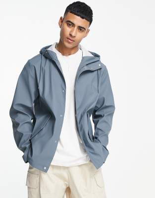 ASOS DESIGN rain jacket in blue | ASOS