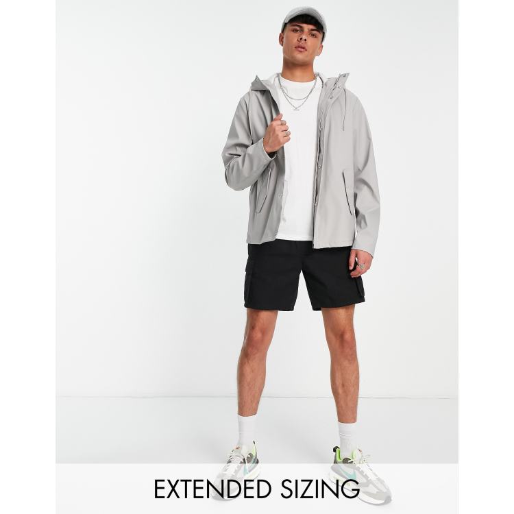 ASOS DESIGN rain jacket in light grey ASOS