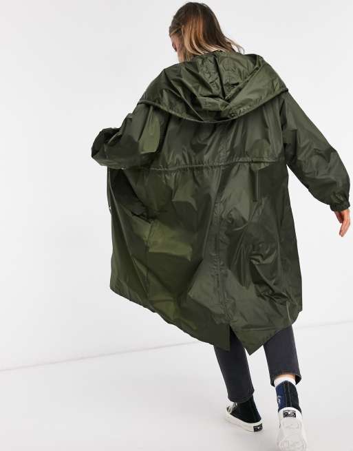 ASOS DESIGN rain parka in khaki