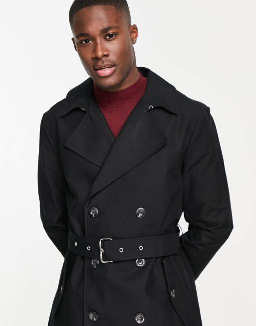 Asos mens black coat hotsell