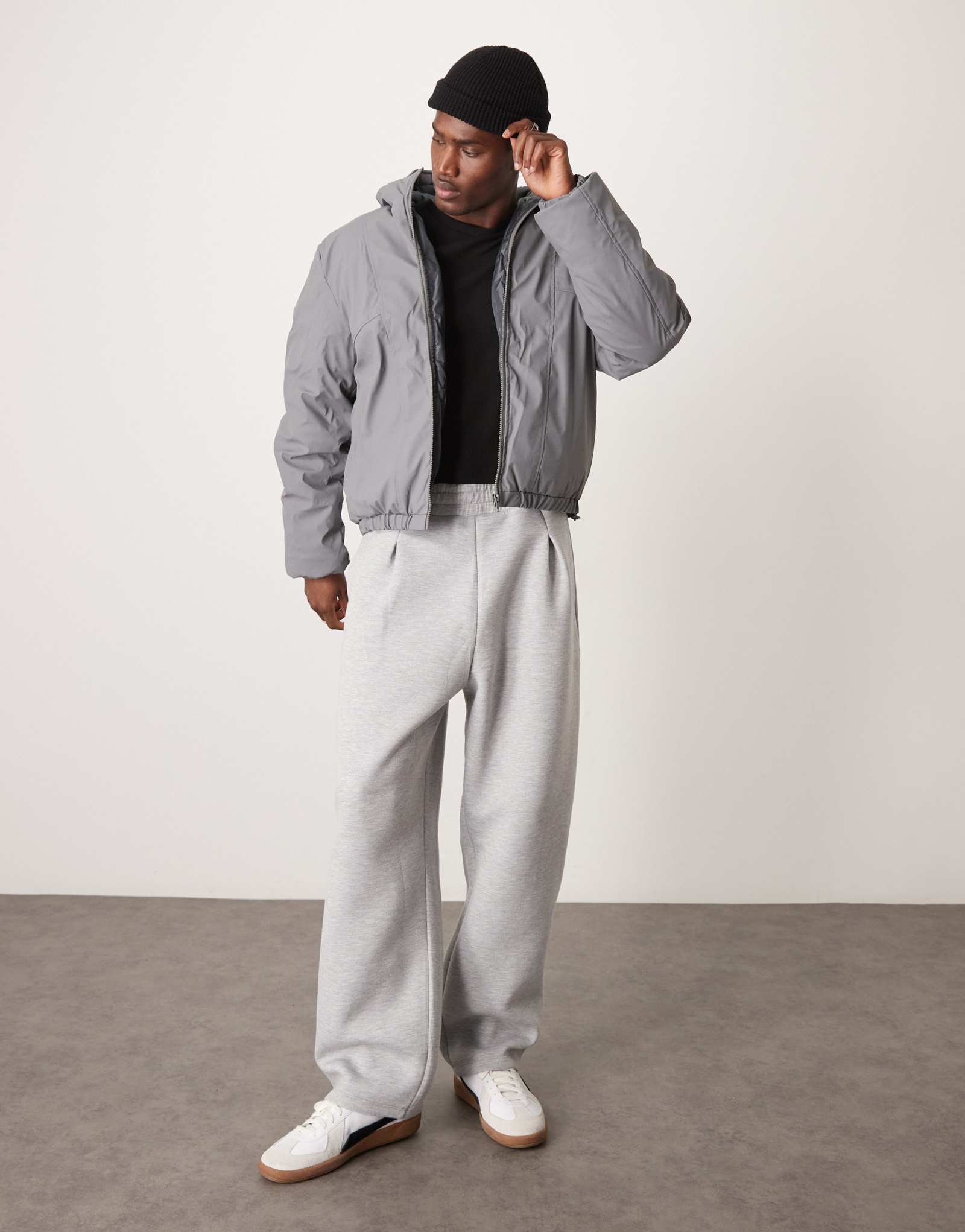 Непромокаемая прорезиненная куртка-фугу ASOS DESIGN серого цвета