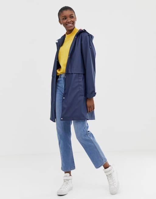 ASOS DESIGN raincoat with brushed check lining