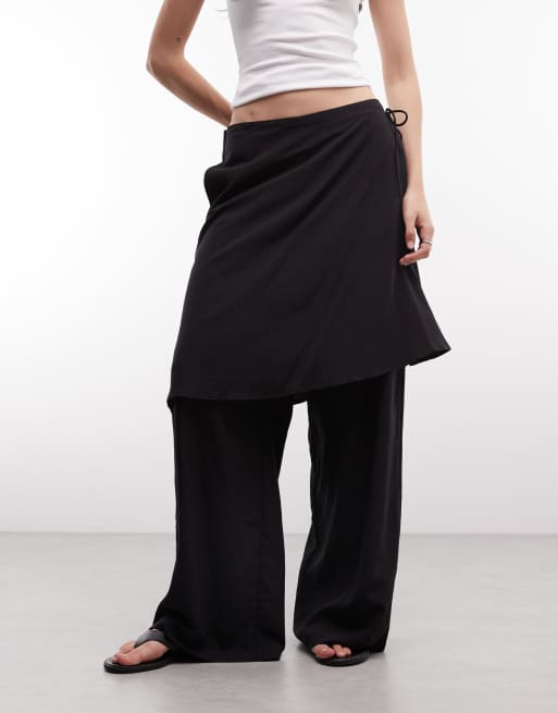 ASOS DESIGN raka byxor med kjoldetalj i svart, 4 av 5
