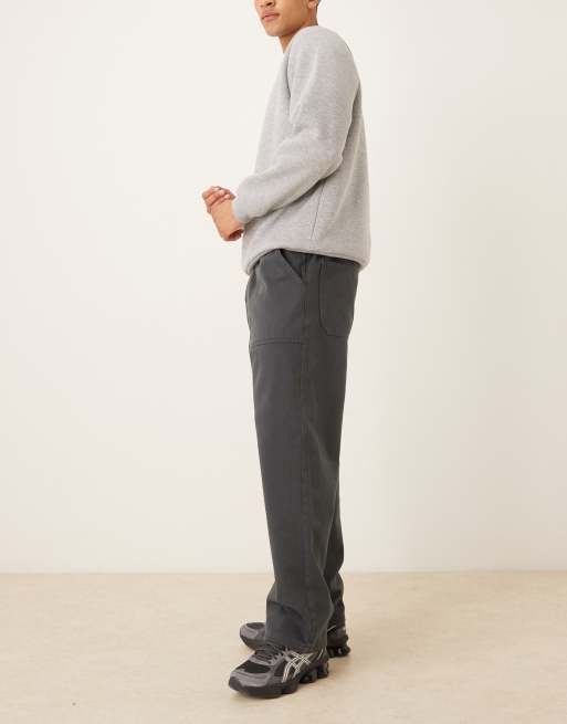 ASOS DESIGN – Raka jeans i dra på-modell med snickarstil, 3 av 5