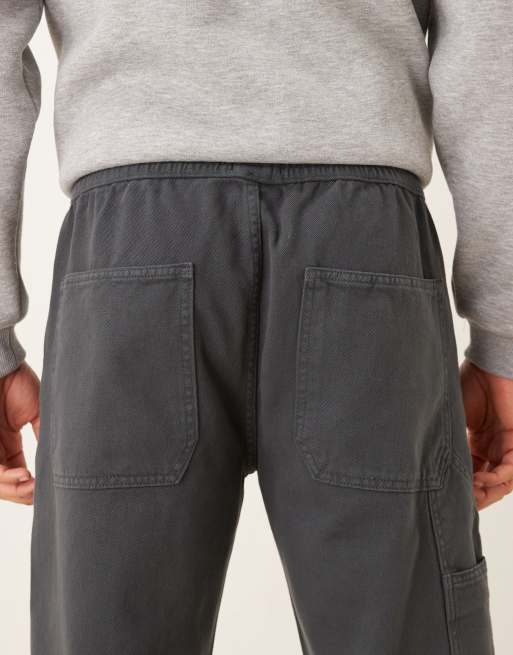 ASOS DESIGN – Raka jeans i dra på-modell med snickarstil, 4 av 5