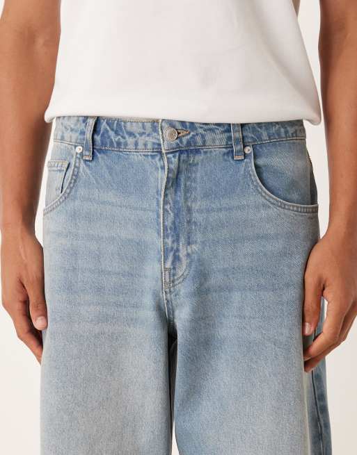 ASOS DESIGN – Raka jeans med ledig passform och smutsig mellanblå tvätt, 5 av 5
