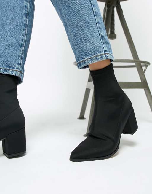 Asos design rally 2025 heeled sock boots