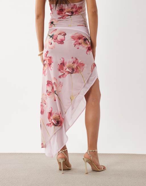 ASOS DESIGN randig asymmetrisk maxiklänning med utskärning, 5 av 5