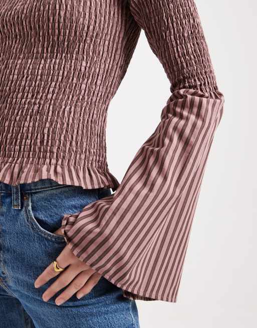 ASOS DESIGN – Randig, smockad blus, 3 av 4