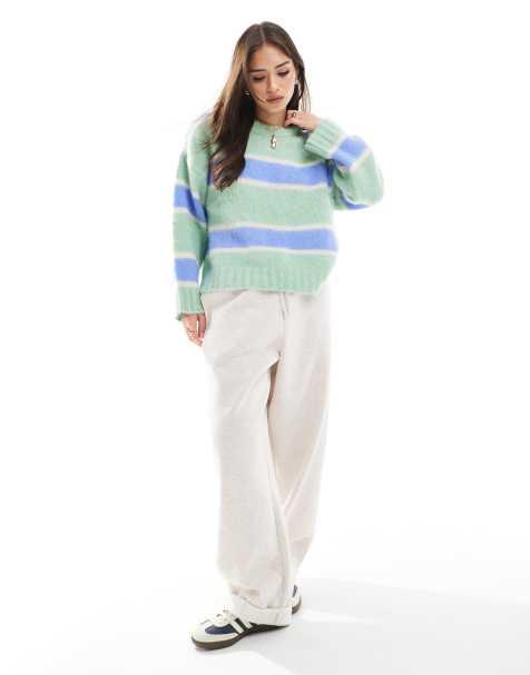 ASOS DESIGN – Randig, stickad tröja med rund halsringning - view 1