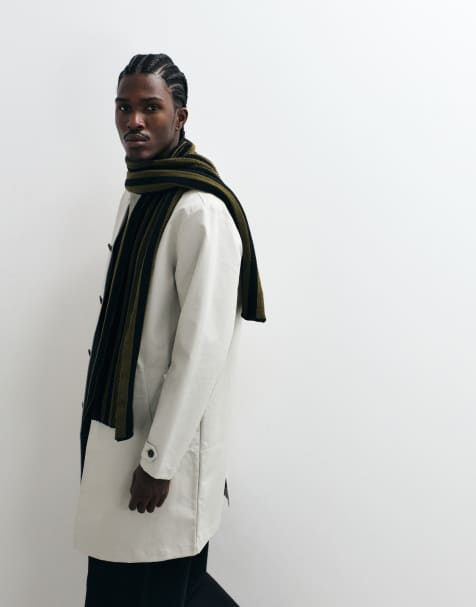 ASOS DESIGN randig virkad scarf i grönt - view 1