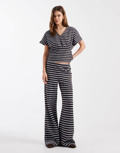 ASOS DESIGN – Randiga byxor, del av set - view 1