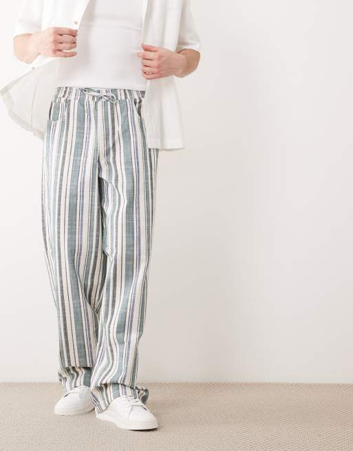 ASOS DESIGN – Randiga, elastiska byxor i baggy fit, 5 av 5
